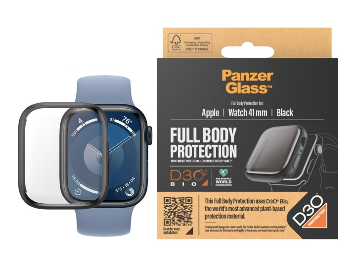 PanzerGlass Skærmbeskytter Smart watch Sort Transparent D3O Bio Hærdet glas Polykarbonat Polyetylen tereftalat (PET) in the group Sport, leisure & Hobby / Smartwatch & Activity trackers / Smartwatches at TP E-commerce Nordic AB (C65936)