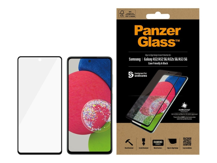 PanzerGlass Skærmbeskytter Sort Transparent Samsung Galaxy A52, A52 5G in the group SMARTPHONE & TABLETS / Phone cases / Samsung at TP E-commerce Nordic AB (C65938)