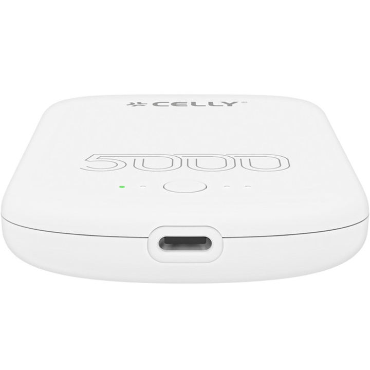 Celly MAGPB5000PRO PowerBank 10W MagSafe Trådlös laddning 5000mAh Vit in the group SMARTPHONE & TABLETS / Chargers & Cables / Powerbanks at TP E-commerce Nordic AB (C65981)