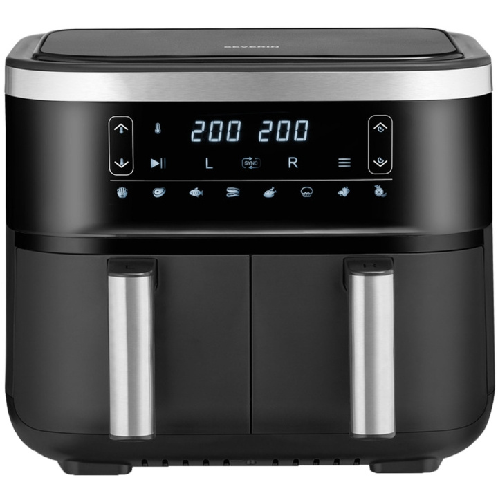 Severin Air Fryer Dubbel 2X4L FR2453 2850w Led display in the group HOME, HOUSEHOLD & GARDEN / Household appliances / Airfryers & Fryers at TP E-commerce Nordic AB (C65988)