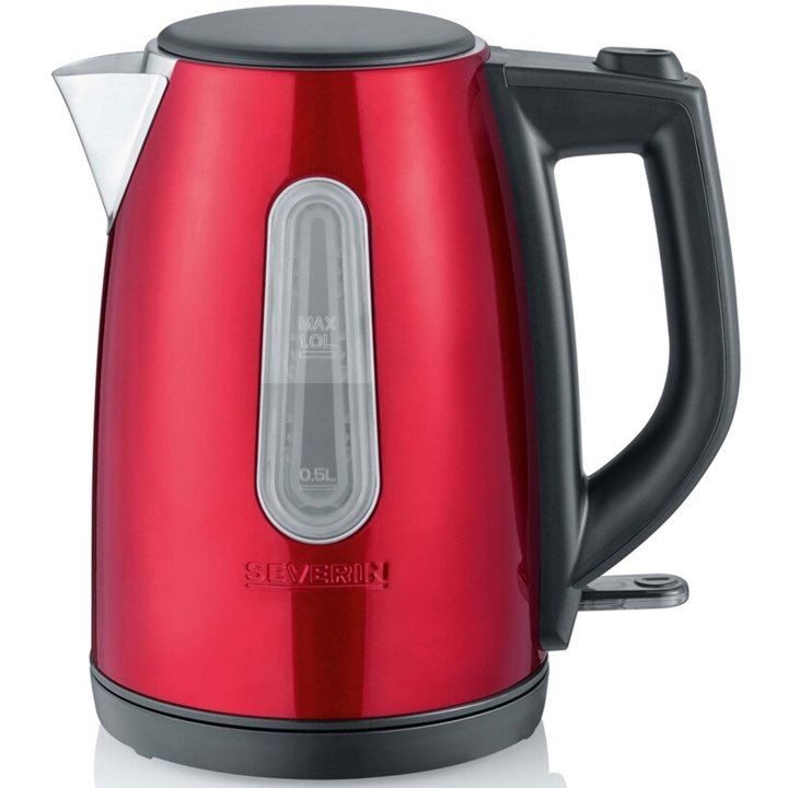 Severin Vattenkokare Chilli röd metall 1,0L 220w in the group HOME, HOUSEHOLD & GARDEN / Household appliances / Water & Juice / Kettles at TP E-commerce Nordic AB (C65992)