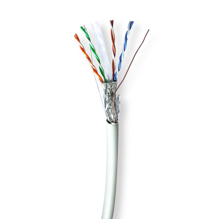 Nedis Network Cable Roll | CAT6 | Solid | S/FTP | Bare Copper | 100.0 m | Indoor | Round | LSZH | Grey | Pull Box in the group COMPUTERS & PERIPHERALS / Computer cables / Network cables / Cat6 at TP E-commerce Nordic AB (C66039)