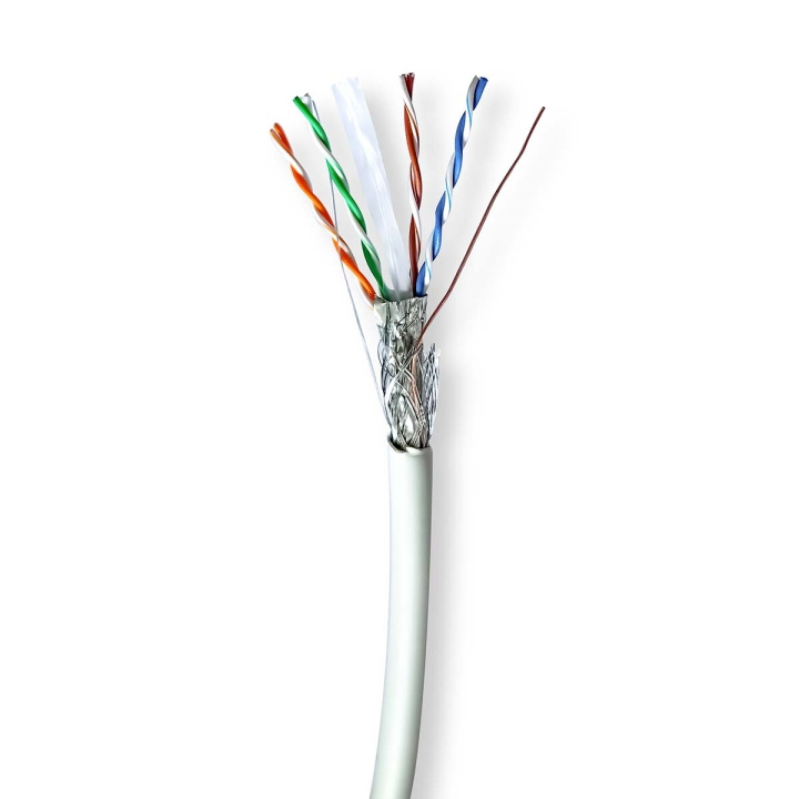 Nedis Network Cable Roll | CAT6 | Solid | S/FTP | Bare Copper | 305.0 m | Indoor | Round | LSZH | Grey | Pull Box in the group COMPUTERS & PERIPHERALS / Computer cables / Network cables / Cat6 at TP E-commerce Nordic AB (C66041)