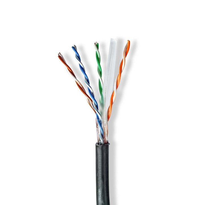 Nedis Network Cable Roll | CAT6 | Solid | U/UTP | CCA | 100.0 m | Outdoor | Round | PE | Black | Pull Box in the group COMPUTERS & PERIPHERALS / Computer cables / Network cables / Cat6 at TP E-commerce Nordic AB (C66049)