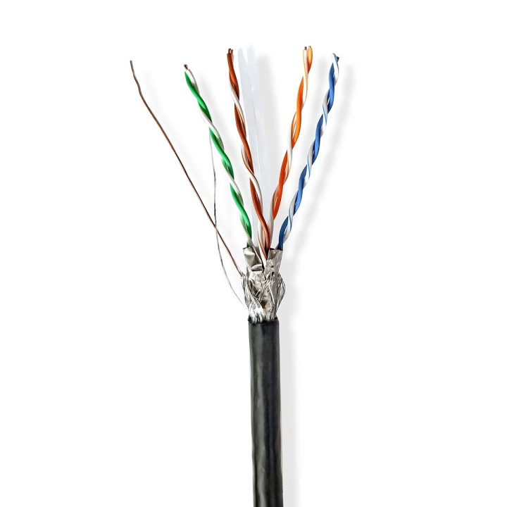 Nedis Network Cable Roll | CAT6 | Solid | S/FTP | CCA | 100.0 m | Outdoor | Round | PE | Black | Pull Box in the group COMPUTERS & PERIPHERALS / Computer cables / Network cables / Cat6 at TP E-commerce Nordic AB (C66051)