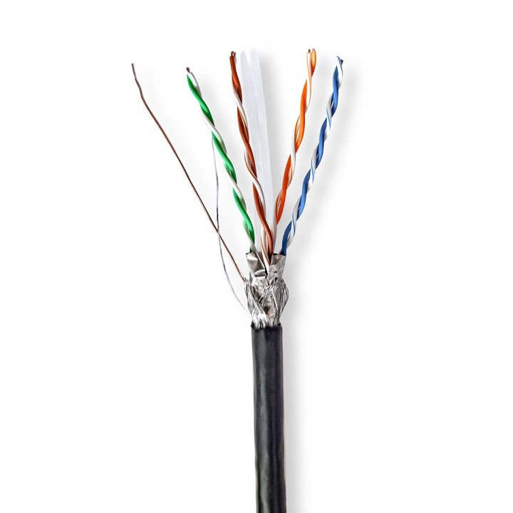 Nedis Network Cable Roll | CAT6 | Solid | S/FTP | CCA | 305.0 m | Outdoor | Round | PE | Black | Pull Box in the group COMPUTERS & PERIPHERALS / Computer cables / Network cables / Cat6 at TP E-commerce Nordic AB (C66052)