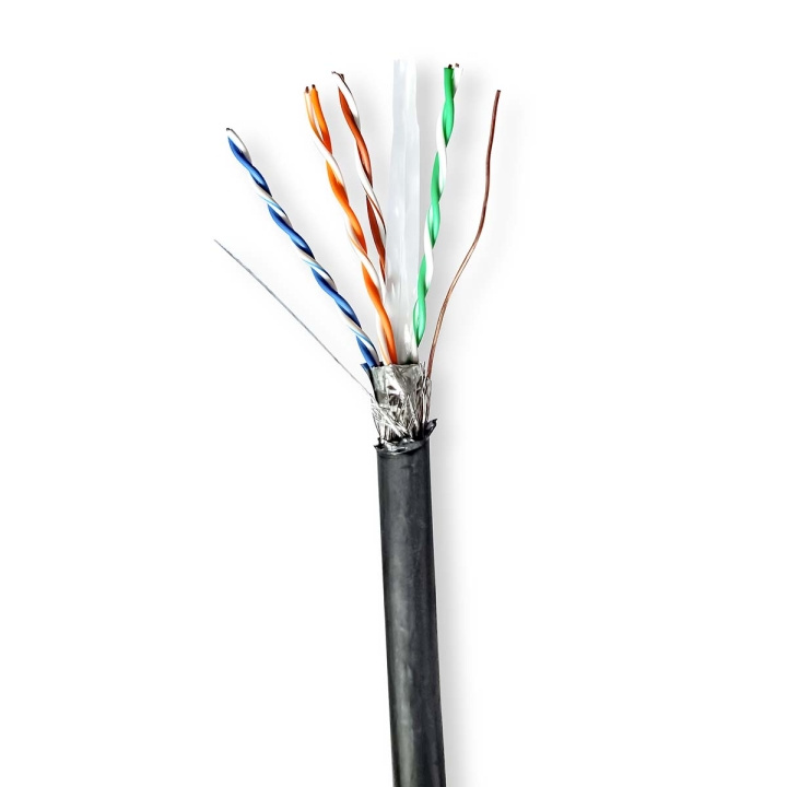 Nedis Network Cable Roll | CAT6 | Solid | S/FTP | Copper | 100.0 m | Outdoor | Round | PE | Black | Pull Box in the group COMPUTERS & PERIPHERALS / Computer cables / Network cables / Cat6 at TP E-commerce Nordic AB (C66053)