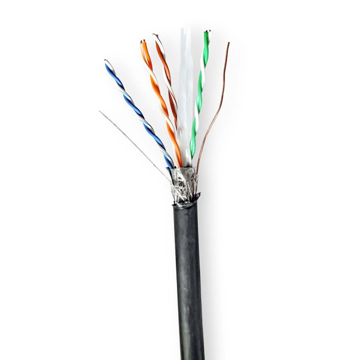 Nedis Network Cable Roll | CAT6 | Solid | S/FTP | Copper | 305.0 m | Outdoor | Round | PE | Black | Pull Box in the group COMPUTERS & PERIPHERALS / Computer cables / Network cables / Cat6 at TP E-commerce Nordic AB (C66054)