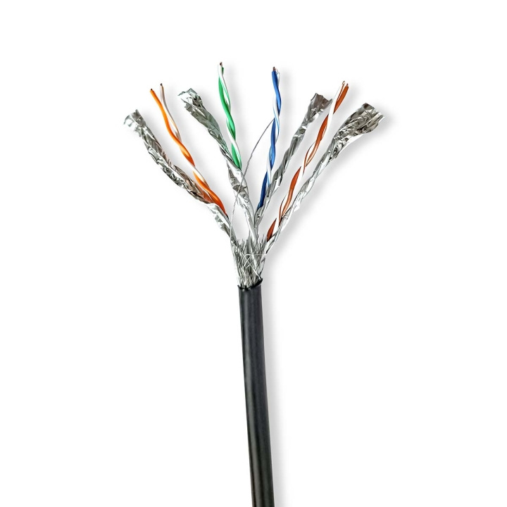 Nedis Network Cable Roll | CAT7 | Solid | S/FTP | Copper | 100.0 m | Outdoor | Round | PE | Black | Pull Box in the group COMPUTERS & PERIPHERALS / Computer cables / Network cables / Cat7 at TP E-commerce Nordic AB (C66055)