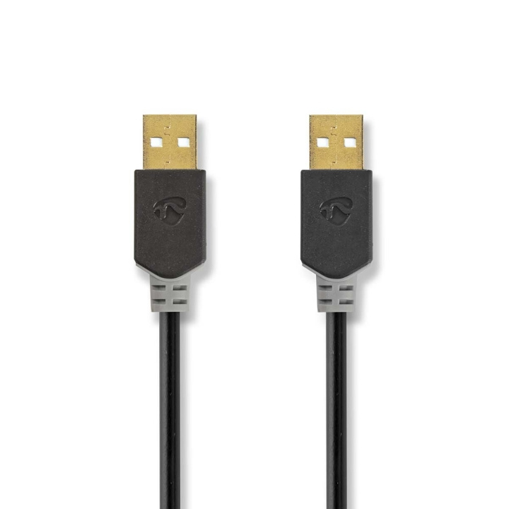 Nedis USB Cable | USB 2.0 | USB-A Male | USB-A Male | 480 Mbps | Gold Plated | 2.00 m | Round | PVC | Anthracite | Box in the group COMPUTERS & PERIPHERALS / Computer cables / USB / USB-A / Cables at TP E-commerce Nordic AB (C66057)