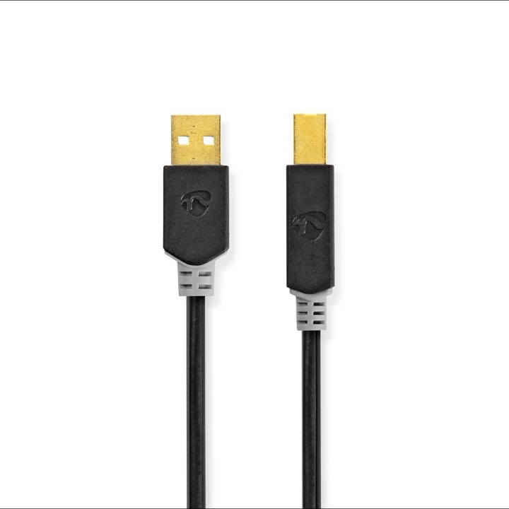 Nedis USB Cable | USB 2.0 | USB-A Male | USB-B Male | 480 Mbps | Gold Plated | 1.00 m | Round | PVC | Anthracite | Box in the group COMPUTERS & PERIPHERALS / Computer cables / USB / USB-A / Cables at TP E-commerce Nordic AB (C66060)