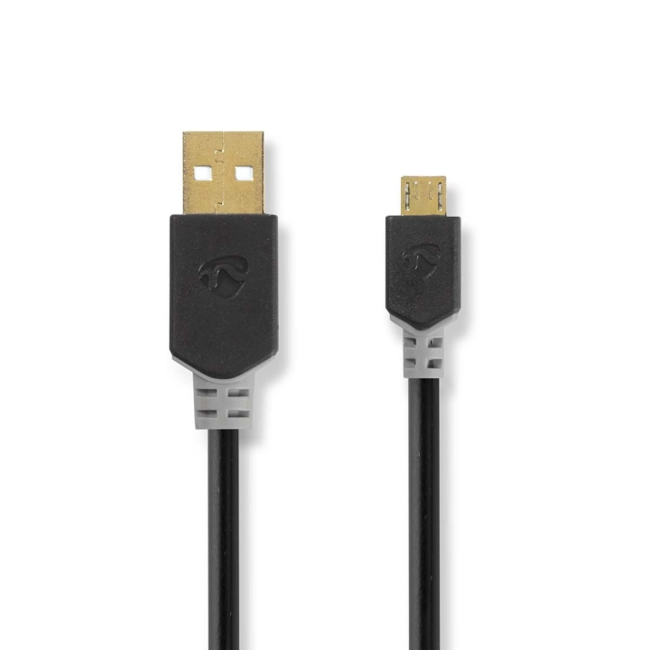 Nedis USB Cable | USB 2.0 | USB-A Male | USB Micro-B Male | 480 Mbps | Gold Plated | 1.00 m | Round | PVC | Anthracite | Box in the group SMARTPHONE & TABLETS / Chargers & Cables / Cables / Cables microUSB at TP E-commerce Nordic AB (C66062)