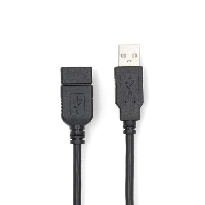 Nedis USB Cable | USB 2.0 | USB-A Male | USB-A Female | 480 Mbps | Nickel Plated | 1.00 m | Round | PVC | Black | Box in the group COMPUTERS & PERIPHERALS / Computer cables / USB / USB-A / Cables at TP E-commerce Nordic AB (C66072)