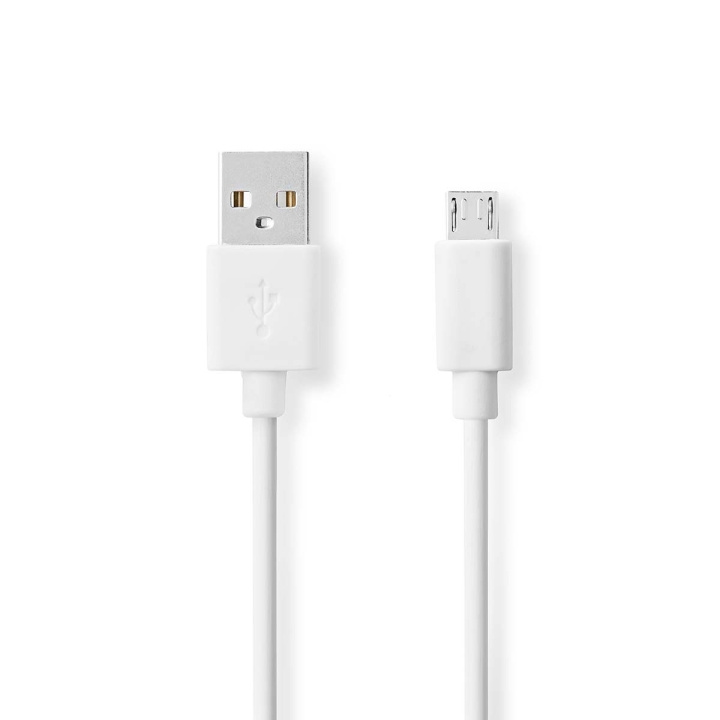 Nedis USB Cable | USB 2.0 | USB-A Male | USB Micro-B Male | 480 Mbps | Nickel Plated | 1.00 m | Round | PVC | White | Box in the group SMARTPHONE & TABLETS / Chargers & Cables / Cables / Cables microUSB at TP E-commerce Nordic AB (C66083)