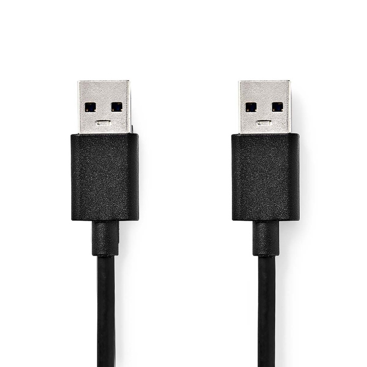 Nedis USB Cable | USB 3.2 Gen 1 | USB-A Male | USB-A Male | 5 Gbps | Nickel Plated | 2.00 m | Round | PVC | Black | Box in the group COMPUTERS & PERIPHERALS / Computer cables / USB / USB-A / Cables at TP E-commerce Nordic AB (C66099)