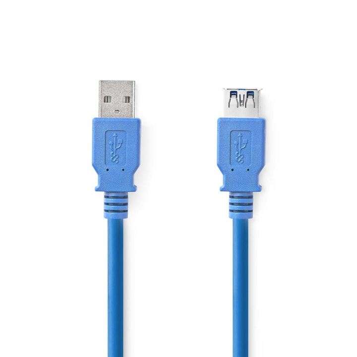 Nedis USB Cable | USB 3.2 Gen 1 | USB-A Male | USB-A Female | 5 Gbps | Nickel Plated | 2.00 m | Round | PVC | Blue | Box in the group COMPUTERS & PERIPHERALS / Computer cables / USB / USB-A / Cables at TP E-commerce Nordic AB (C66100)