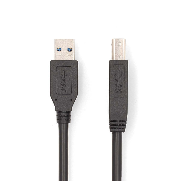 Nedis USB Cable | USB 3.2 Gen 1 | USB-A Male | USB-B Male | 5 Gbps | Nickel Plated | 2.00 m | Round | PVC | Black | Box in the group COMPUTERS & PERIPHERALS / Computer cables / USB / USB-A / Cables at TP E-commerce Nordic AB (C66101)