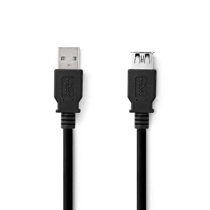 Nedis USB Cable | USB 3.2 Gen 1 | USB-A Male | USB-A Female | 5 Gbps | Nickel Plated | 1.00 m | Round | PVC | Black | Label in the group COMPUTERS & PERIPHERALS / Computer cables / USB / USB-A / Cables at TP E-commerce Nordic AB (C66140)