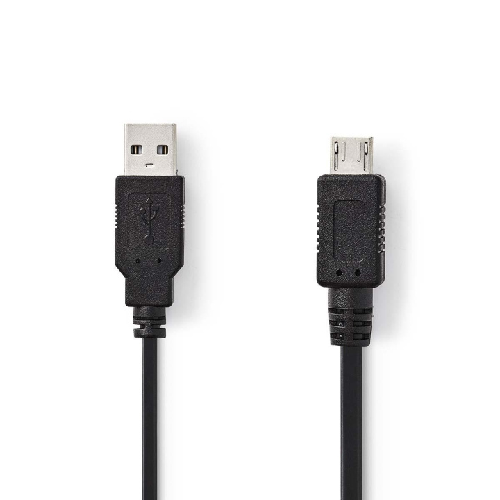 Nedis USB Cable | USB 2.0 | USB-A Male | USB Micro-A | 480 Mbps | Nickel Plated | 2.00 m | Round | PVC | Black | Polybag in the group COMPUTERS & PERIPHERALS / Computer cables / USB / Micro-USB / Cables at TP E-commerce Nordic AB (C66152)