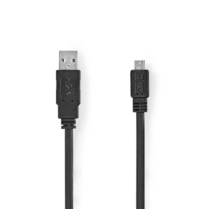 Nedis USB Cable | USB 2.0 | USB-A Male | USB Micro-B Male | 480 Mbps | Nickel Plated | 1.00 m | Flat | PVC | Black | Envelope in the group SMARTPHONE & TABLETS / Chargers & Cables / Cables / Cables microUSB at TP E-commerce Nordic AB (C66153)