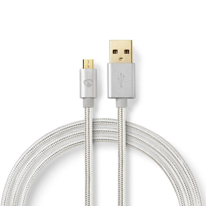 Nedis USB Cable | USB 2.0 | USB-A Male | USB Micro-B Male | 10 W | 480 Mbps | Gold Plated | 3.00 m | Round | Braided / Nylon | Aluminium | Cover Window Box in the group COMPUTERS & PERIPHERALS / Computer cables / USB / Micro-USB / Cables at TP E-commerce Nordic AB (C66173)