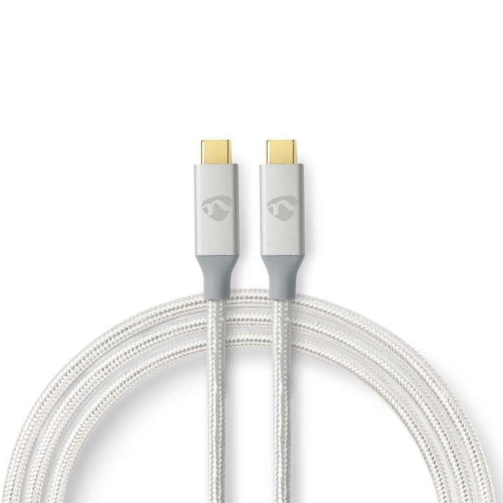 Nedis USB Cable | USB 3.2 Gen 2x2 | USB-C™ Male | USB-C™ Male | 100 W | 4K@60Hz | 20 Gbps | Gold Plated | 1.00 m | Round | Braided / Nylon | Silver | Cover Window Box in the group COMPUTERS & PERIPHERALS / Computer cables / USB / USB-C at TP E-commerce Nordic AB (C66174)