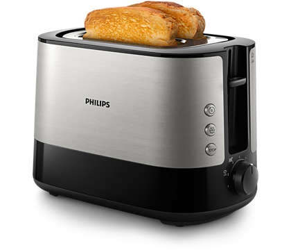 Philips Viva Collection HD2635/90 brödrost 2 skivor Svart, Titan in the group HOME, HOUSEHOLD & GARDEN / Household appliances / Toasters & Bread grills / Toasters at TP E-commerce Nordic AB (C66519)