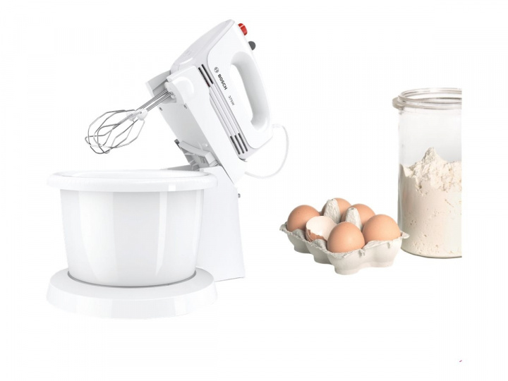 Bosch CleverMixx MFQ2600W Mixer Turbo-funktion Vit/röd in the group HOME, HOUSEHOLD & GARDEN / Household appliances / Food processor & Kitchen appliances / Mixer & Blenders at TP E-commerce Nordic AB (C66522)