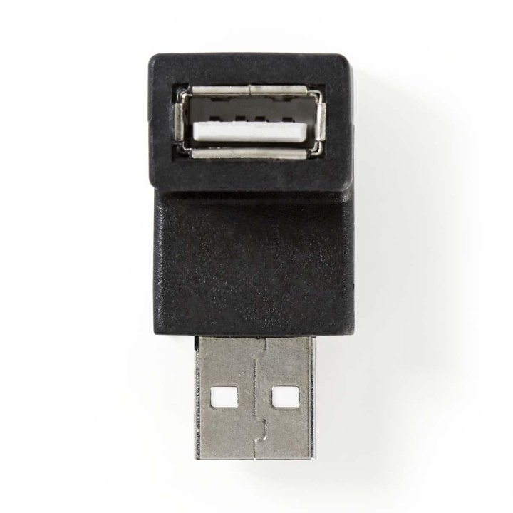 Nedis USB-A Adapter | USB 2.0 | USB-A Male | USB-A Female | 480 Mbps | Round | Nickel Plated | PVC | Black | Box in the group COMPUTERS & PERIPHERALS / Computer cables / USB / USB-A at TP E-commerce Nordic AB (C66650)