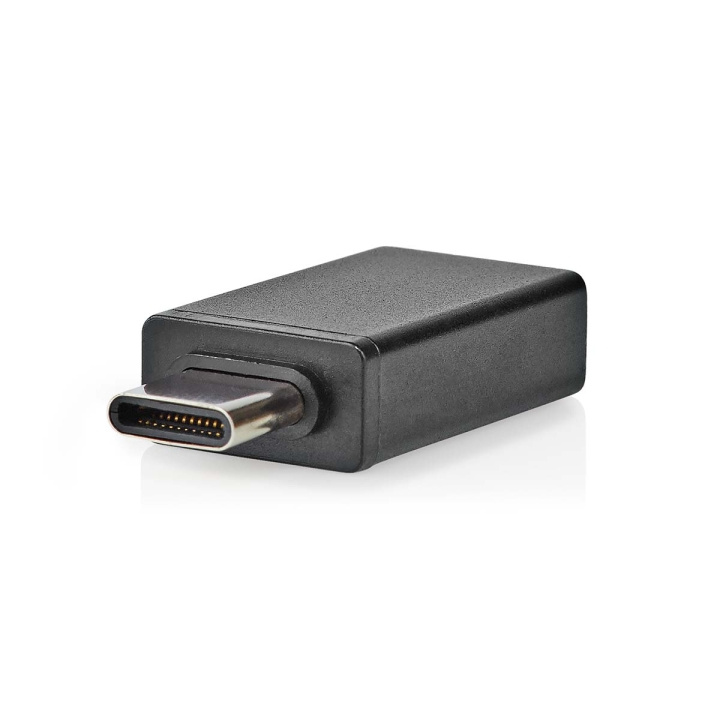 Nedis USB-C™ Adapter | USB 3.2 Gen 1 | USB-C™ Male | USB-A Female | 5 Gbps | OTG | Round | Nickel Plated | Black | Box in the group SMARTPHONE & TABLETS / Chargers & Cables / Adapters at TP E-commerce Nordic AB (C66657)