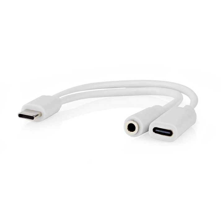 Nedis USB-C™ Adapter | USB 2.0 | USB-C™ Male | USB-C™ Female / 3.5 mm Female | 0.10 m | Round | Nickel Plated | PVC | White | Box in the group SMARTPHONE & TABLETS / Chargers & Cables / Adapters at TP E-commerce Nordic AB (C66658)