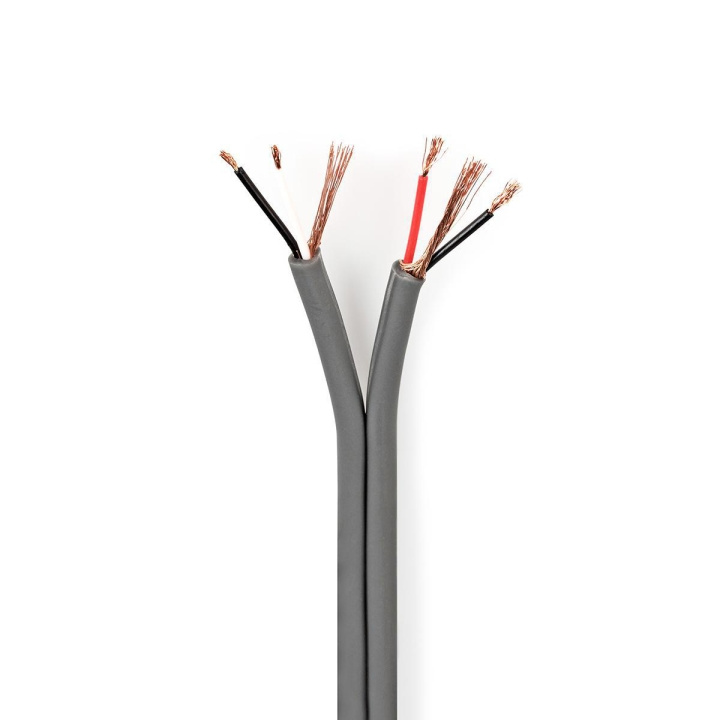 Nedis Audio Cable | 4 x 0.16 mm² | Copper | 100.0 m | Round | PVC | Dark Grey | Reel in the group HOME ELECTRONICS / Cables & Adapters / Speaker cables at TP E-commerce Nordic AB (C66681)