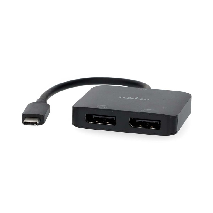 Nedis USB-C™ Adapter | USB 3.2 Gen 1 | USB-C™ Male | 2x Displayport Female | 4K@60Hz | 0.20 m | Round | Nickel Plated | PVC | Black | Box in the group SMARTPHONE & TABLETS / Chargers & Cables / Adapters at TP E-commerce Nordic AB (C66686)