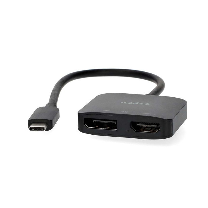 Nedis USB-C™ Adapter | USB 3.2 Gen 1 | USB-C™ Male | DisplayPort Female / HDMI™ Output | 8K@30Hz | 0.20 m | Round | Nickel Plated | Black | Box in the group SMARTPHONE & TABLETS / Chargers & Cables / Adapters at TP E-commerce Nordic AB (C66687)