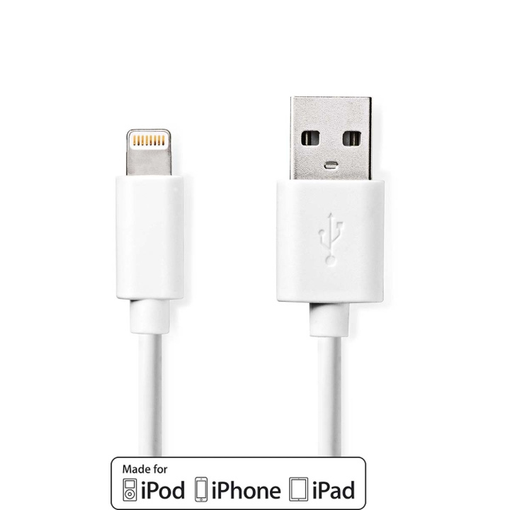 Nedis Lightning Cable | USB 2.0 | Apple Lightning 8-Pin | USB-A Male | 480 Mbps | Nickel Plated | 3.00 m | Round | PVC | White | Label in the group SMARTPHONE & TABLETS / Chargers & Cables / Cables / Cables Lightning at TP E-commerce Nordic AB (C66690)