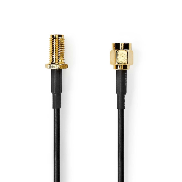 Nedis SMA Cable | SMA Male | SMA Female | Gold Plated | 50 Ohm | Single Shielded | 1.00 m | Round | PVC | Black | Label in the group HOME ELECTRONICS / Cables & Adapters / Antenna cables & Accessories / Antenna cables at TP E-commerce Nordic AB (C66739)