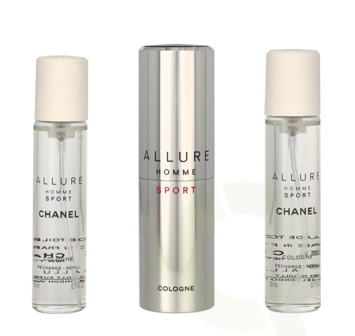 Chanel Allure Homme Sport Giftset 60 ml Edt Twist and Spray 3 x 20ml, Cologne Travel Spray and 2x Refills in the group BEAUTY & HEALTH / Fragrance & Perfume / Perfumes / Perfume for him at TP E-commerce Nordic AB (C66748)