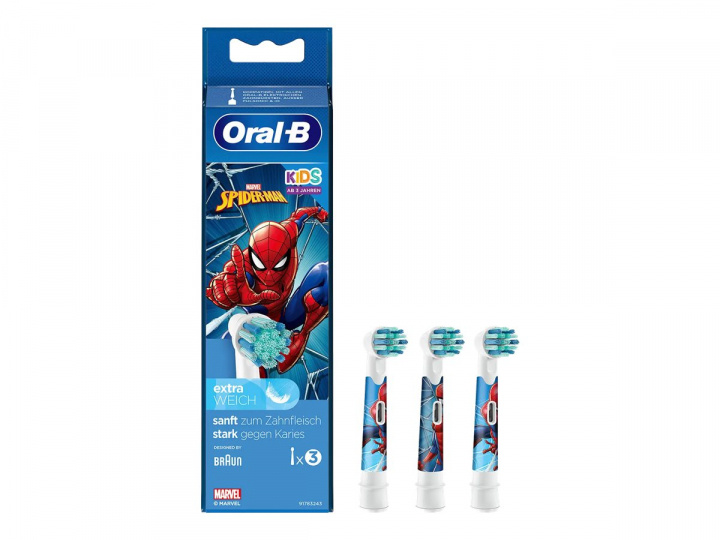 Oral B Extra toothbrush head Spiderman in the group BEAUTY & HEALTH / Oral care / Accessories for electric toothbrushes at TP E-commerce Nordic AB (C66947)