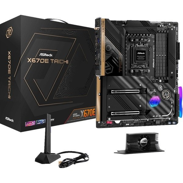 ASRock X670E TAICHI AMD AM5 X670E ATX CPNT Motherboard in the group COMPUTERS & PERIPHERALS / Computer components / Motherboard at TP E-commerce Nordic AB (C66956)