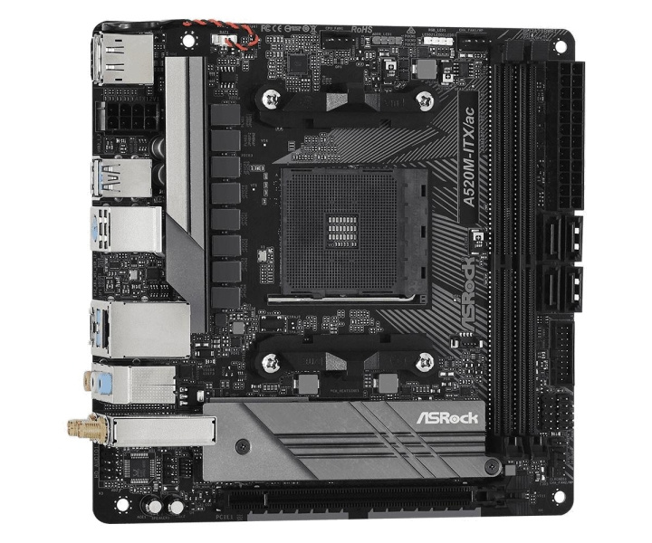 ASRock A520M-ITX/ac Mini ITX AM4 AMD A520 in the group COMPUTERS & PERIPHERALS / Computer components / Motherboard at TP E-commerce Nordic AB (C66999)