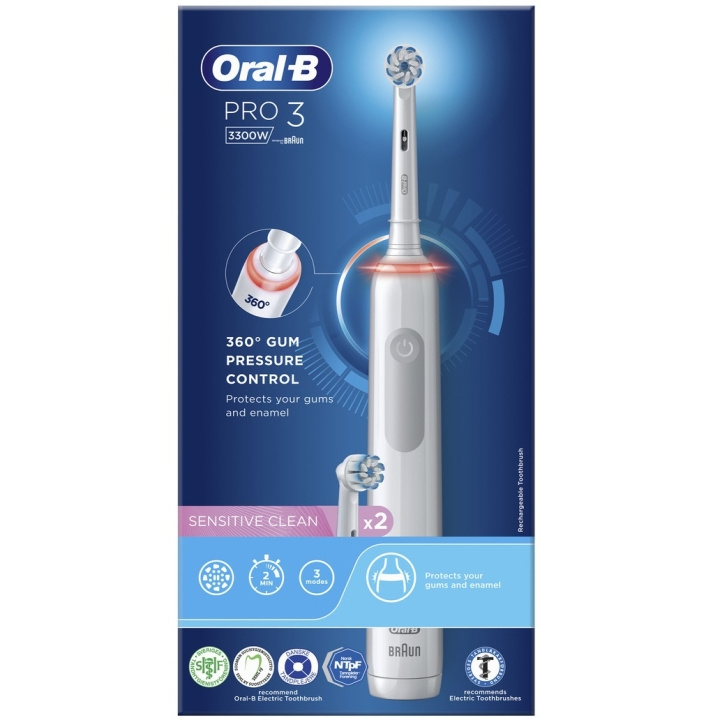 Oral B Pro 3 3300W elektrisk tandborste in the group BEAUTY & HEALTH / Oral care / Electric toothbrushes at TP E-commerce Nordic AB (C67012)