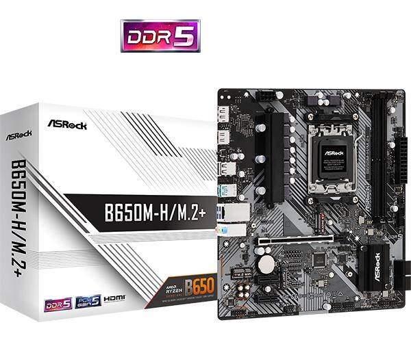 ASRock B650M-H/M.2+ Motherboard Micro ATX AM5 Socket DDR5 in the group COMPUTERS & PERIPHERALS / Computer components / Motherboard at TP E-commerce Nordic AB (C67067)