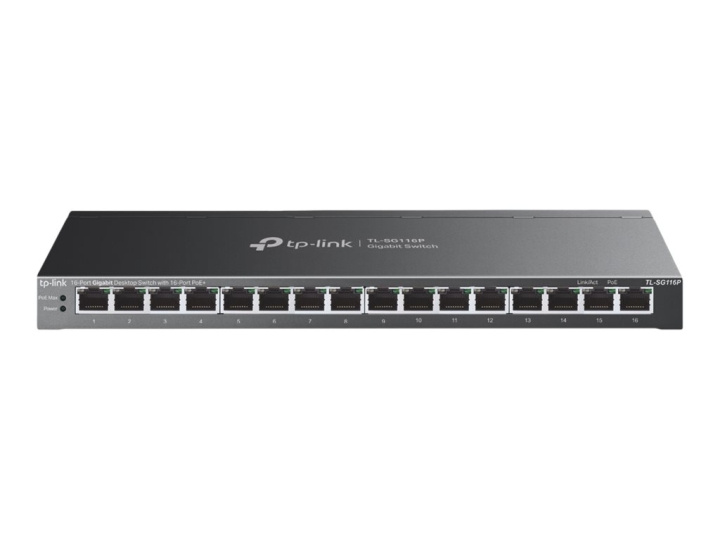 TP-Link TL-SG116P V1 Switch 16-port Gigabit PoE+ in the group COMPUTERS & PERIPHERALS / Network / Switches at TP E-commerce Nordic AB (C67159)