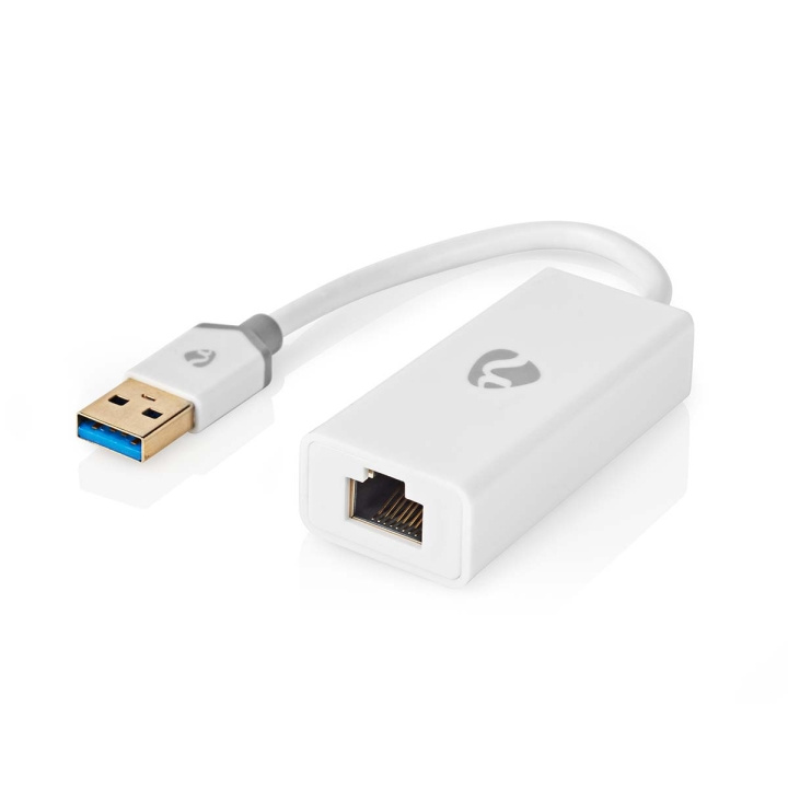 Nedis USB Network Adapter | USB 3.2 Gen 1 | 1 Gbps | USB-A Male | RJ45 Female | 0.20 m | Round | Gold Plated | Bare Copper | White | Box in the group COMPUTERS & PERIPHERALS / Network / Network cards / USB at TP E-commerce Nordic AB (C67498)