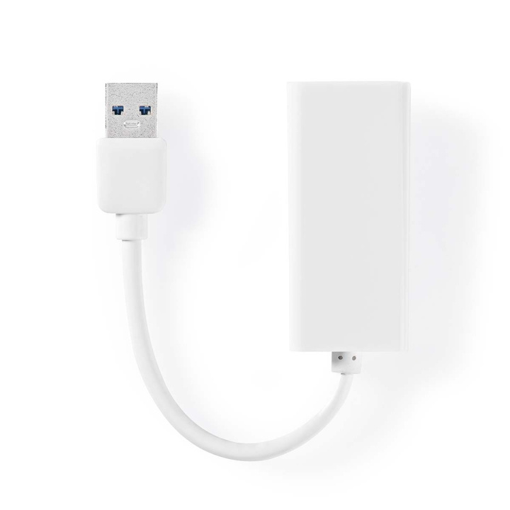 Nedis USB Network Adapter | USB 3.2 Gen 1 | 1 Gbps | USB-A Male | RJ45 Female | 0.20 m | Round | Nickel Plated | Bare Copper | White | Box in the group COMPUTERS & PERIPHERALS / Network / Network cards / USB at TP E-commerce Nordic AB (C67500)