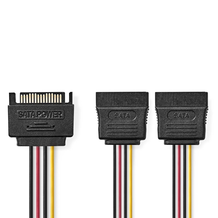 Nedis Internal Power cable | SATA 15-Pin Male | 2x SATA 15-Pin Female | Gold Plated | 0.15 m | Round | PVC | Multi Colour | Box in the group COMPUTERS & PERIPHERALS / Computer cables / Internal / SATA at TP E-commerce Nordic AB (C67505)