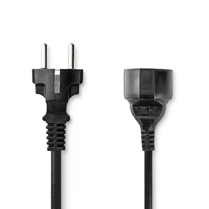 Nedis Power Cable | Plug with earth contact male | Plug with earth contact female | Straight | Straight | Nickel Plated | 5.00 m | Round | PVC | Black | Box in the group HOME, HOUSEHOLD & GARDEN / Electricity & Lighting / Extension cables at TP E-commerce Nordic AB (C67517)