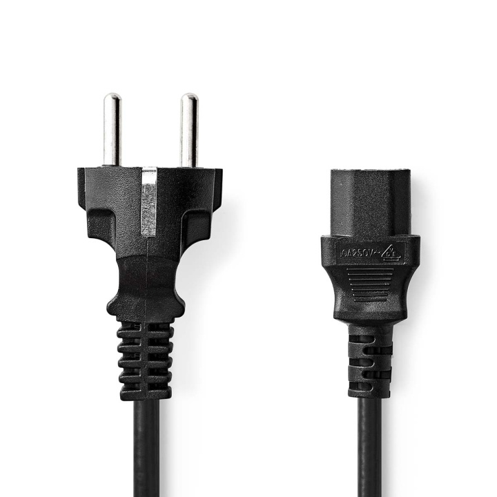 Nedis Power Cable | Plug with earth contact male | IEC-320-C13 | Straight | Straight | Nickel Plated | 2.00 m | Round | PVC | Black | Label in the group COMPUTERS & PERIPHERALS / Computer cables / Device kable at TP E-commerce Nordic AB (C67532)