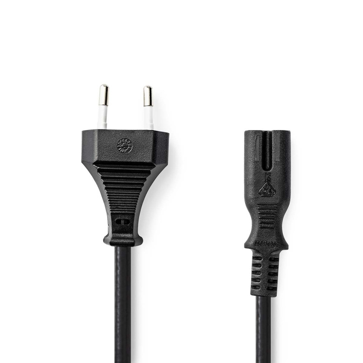 Nedis Power Cable | Euro Male | IEC-320-C7 | Straight | Straight | Nickel Plated | 0.50 m | Flat | PVC | Black | Label in the group COMPUTERS & PERIPHERALS / Computer cables / Device kable at TP E-commerce Nordic AB (C67545)