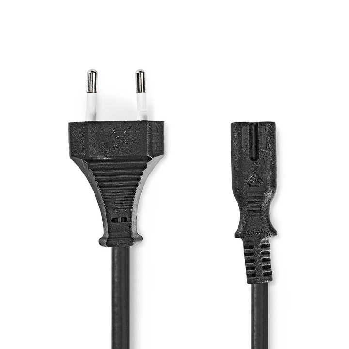 Nedis Power Cable | Euro Male | IEC-320-C7 | Straight | Straight | Nickel Plated | 2.00 m | Coiled | PVC | Black | Label in the group COMPUTERS & PERIPHERALS / Computer cables / Device kable at TP E-commerce Nordic AB (C67550)